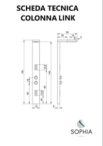 Pannello Doccia Link Inox-Doccino Abs